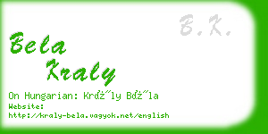 bela kraly business card